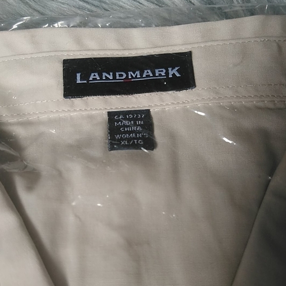 2/$15 LANDMARK women's cream shirt with EZ-care XL - Picture 4 of 6